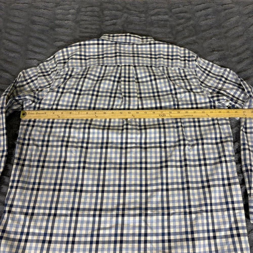 The North Face Mens XL Blue Gingham Plaid Long Sleeve Button Front Shirt AR617